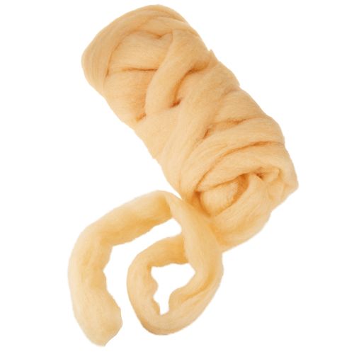 Article Ruban de laine, crème orangé, 10 m de laine pour couronnes et compositions florales