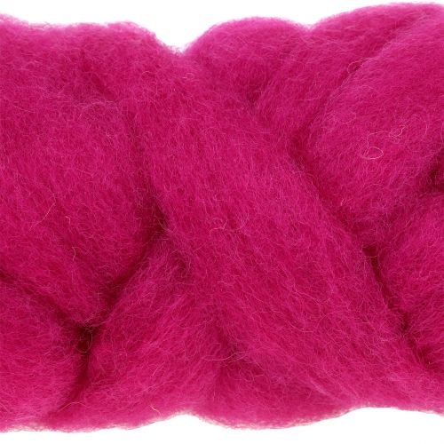 Floristik24 Fusée en laine 10m rose