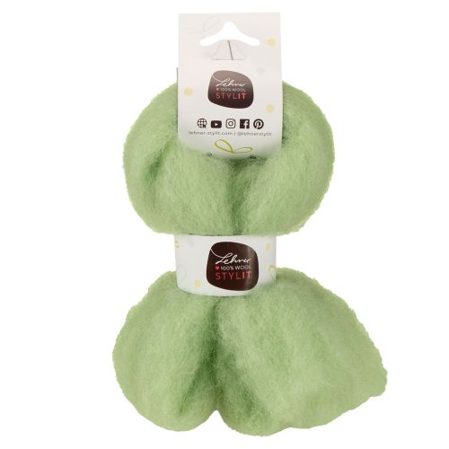 Article Laine à tricoter, laine décorative, cordon de laine pour diverses idées créatives et projets de loisirs créatifs, 2 m vert clair