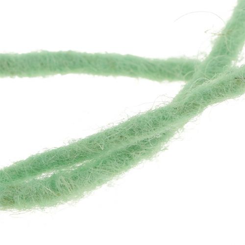 Floristik24 Cordon de laine vert menthe 3mm 100m