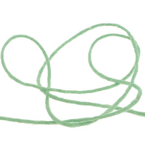 Floristik24 Cordon de laine vert menthe 3mm 100m