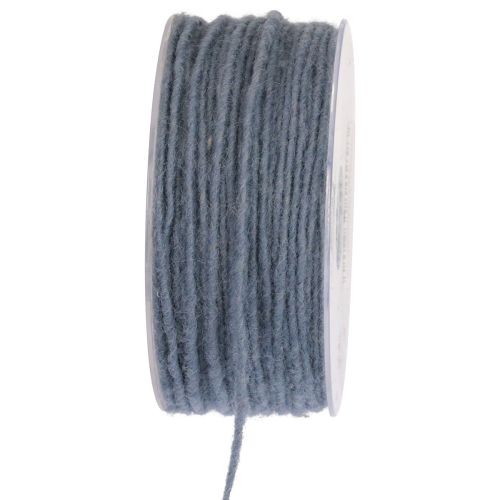 Floristik24 Fil de mèche cordon de laine cordon feutre bleu gris Ø3mm 100m
