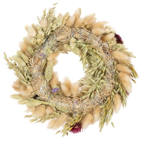 Article Couronne de fleurs séchées, décoration de table festive pour les occasions spéciales et les saisons, 25 cm