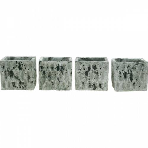 Floristik24 Cache-pot, récipient en céramique, décoration de table aspect antique H8cm 4pcs