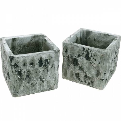 Floristik24 Cache-pot, récipient en céramique, décoration de table aspect antique H8cm 4pcs