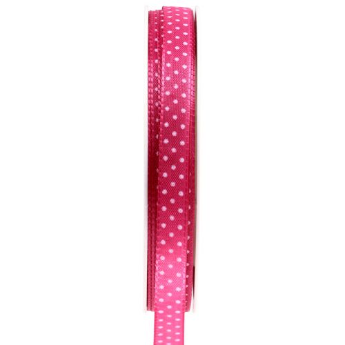 Ruban cadeau ruban décoratif à pois rose 10mm 25m