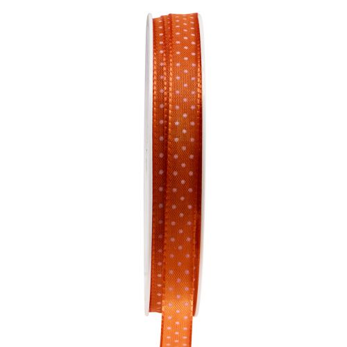 Floristik24 Ruban cadeau ruban décoratif à pois orange 10mm 25m