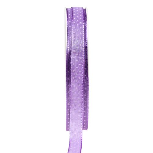 Floristik24 Ruban cadeau ruban décoratif à pois violet 10mm 25m