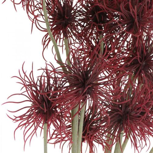 Article Xanthium fleur artificielle décoration d'automne rouge 6 fleurs 80cm 3pcs