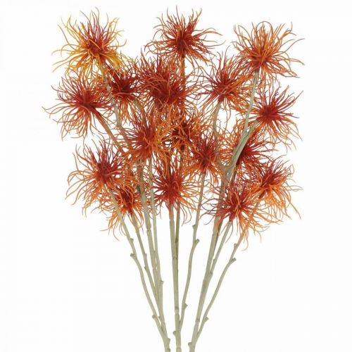 Floristik24 Xanthium fleur artificielle automne décoration orange 6 fleurs 80cm 3pcs