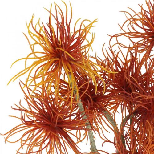 Article Xanthium fleur artificielle décoration d'automne orange 6 fleurs 80cm 3pcs