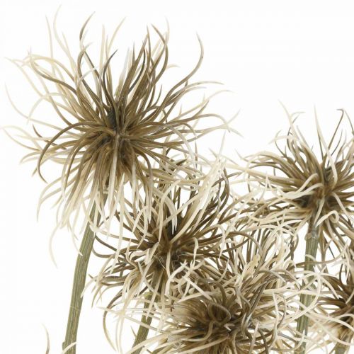 Article Xanthium fleur artificielle décoration d'automne 6 fleurs crème, marron 80cm 3pcs