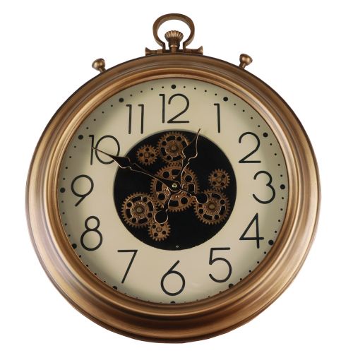 Floristik24 Décoration murale horloge murale engrenage bronze crème rétro Ø54cm