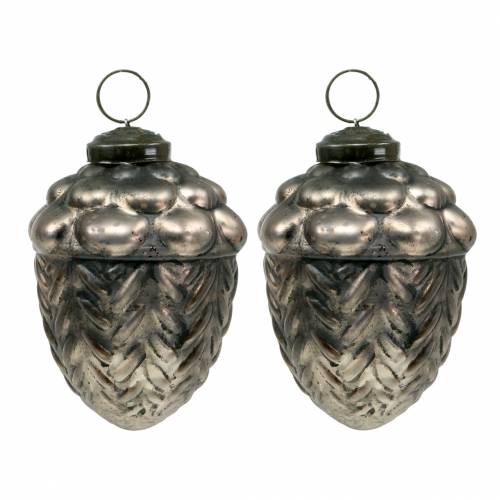 Floristik24 Sapin de noel décoration verre bronze Ø9cm H10cm 2pcs