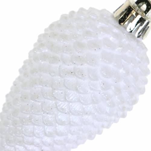 Floristik24 Cônes de décoration de sapin de Noël blanc 8cm 6pcs