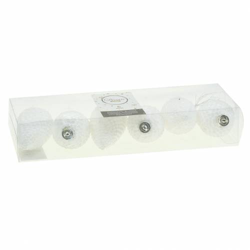 Floristik24 Cônes de décoration de sapin de Noël blanc 8cm 6pcs