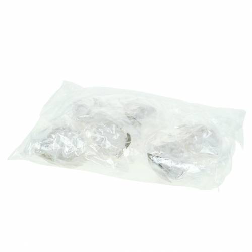 Floristik24 Décorations de sapin de Noël cônes paillettes blanches 9cm x 4.5cm 6pcs