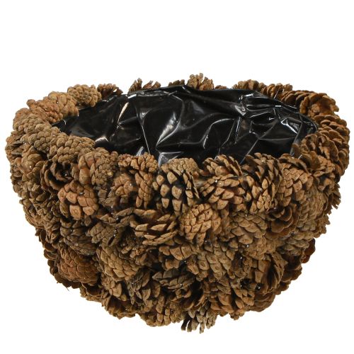 Panier à plantes en cônes pommes de pin naturel Ø33cm H17cm