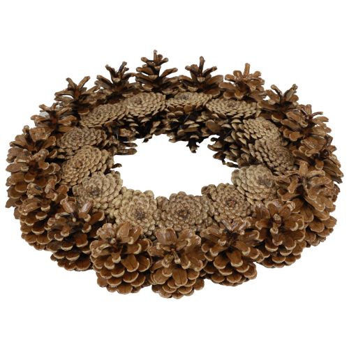 Floristik24 Couronne de cônes pommes de pin pommes de pin noires Ø30cm