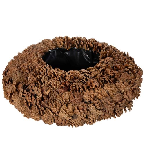 Pot rond en pomme de pin, 38 cm ; pot rond en pomme de pin, brun naturel, fabriqué à partir de pommes de pin, 38 cm x 14 cm acheter | Floristik24.be