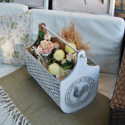 Floristik24 Porte-Revues Bois Métal Vintage Coq 36×23×40cm