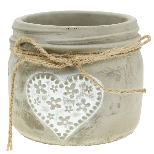 Floristik24 Pot de béton coeur Ø11,5cm 3pcs