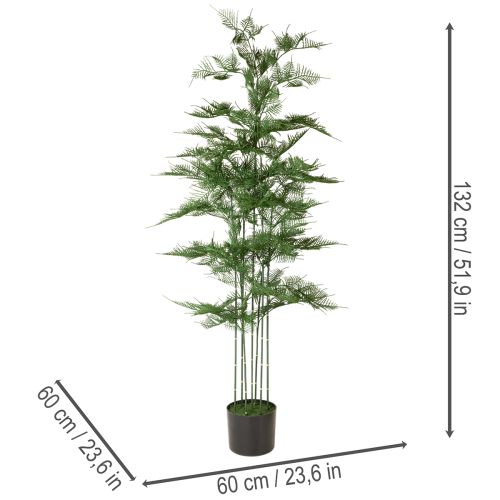 Bambou artificiel vert, 132 cm, plante d'intérieur | Floristik24.be
