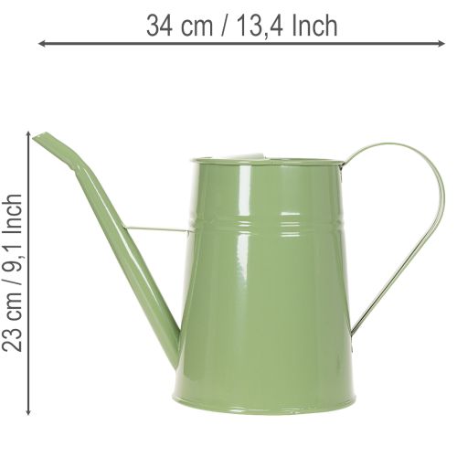 Arrosoir d'intérieur vintage en métal, vert menthe, 1,7 L ; vase décoratif, style rétro, H 23 cm | Floristik24.be