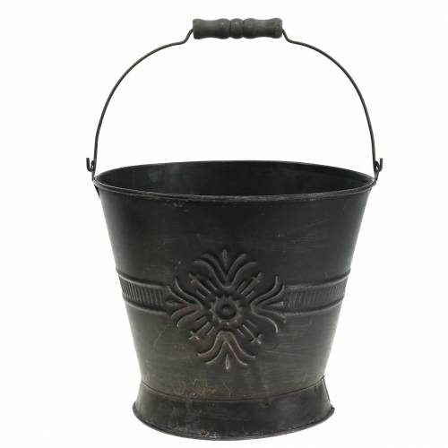 Floristik24 Seau déco zinc antique Ø22cm H19cm