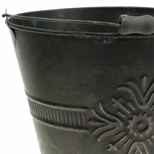Floristik24 Seau déco zinc antique Ø22cm H19cm