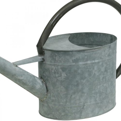 Article Arrosoir en métal, décoration de jardin look vintage gris argenté L53cm H29cm
