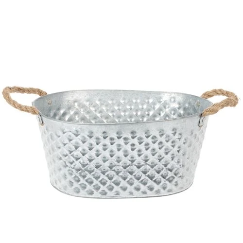 Grand bol ovale en zinc, 31 cm x 20 cm, H 15 cm acheter | Floristik24.be