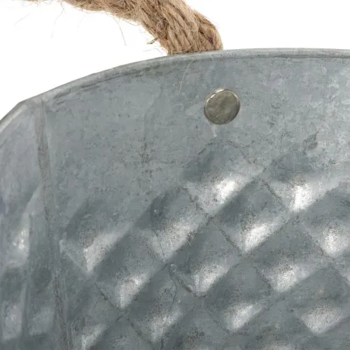 Grand bol ovale en zinc, 31 cm x 20 cm, H 15 cm | Floristik24.be