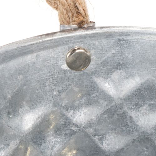 Bol ovale en zinc 23 cm x 12 cm H10,5 cm | Floristik24.be