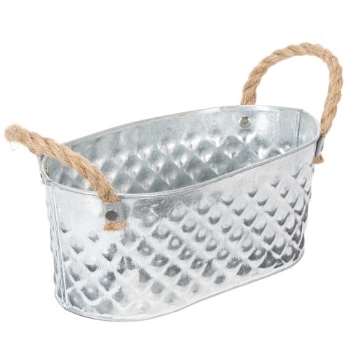 Bol ovale en zinc 23 cm x 12 cm H10,5 cm | Floristik24.be