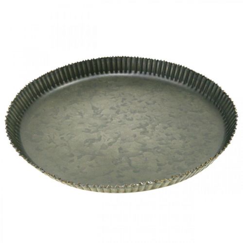 Article Assiette décorative plaque zinc plaque métal anthracite or Ø28cm