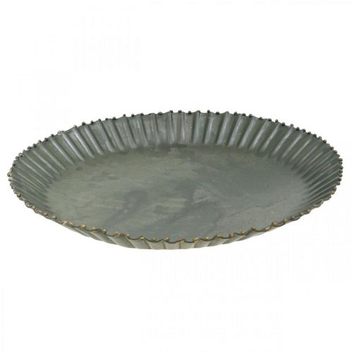 Article Assiette décorative plaque zinc plaque métal anthracite or Ø17cm