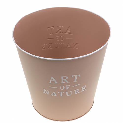 Article Pot de fleur cache-pot zinc métal vieux rose Ø22cm H21cm