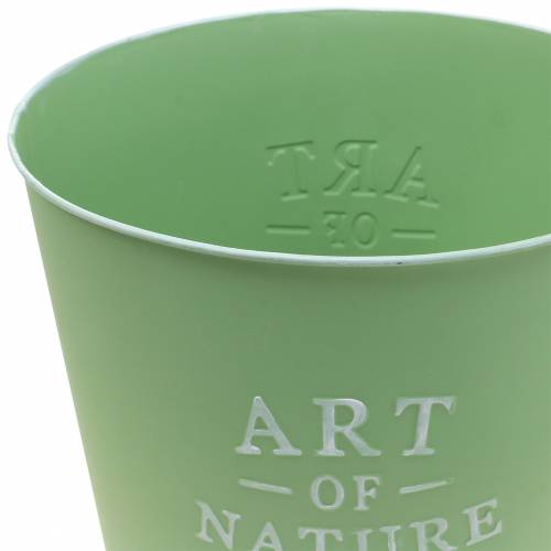 Article Pot de fleur jardinière en zinc métal vert menthe Ø22cm H21cm