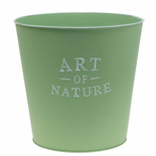 Article Pot de fleur jardinière en zinc métal vert menthe Ø22cm H21cm