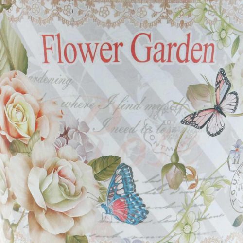 Floristik24 Pot de fleurs décoration d'été jardinière roses en métal Ø11,5cm H10,5cm