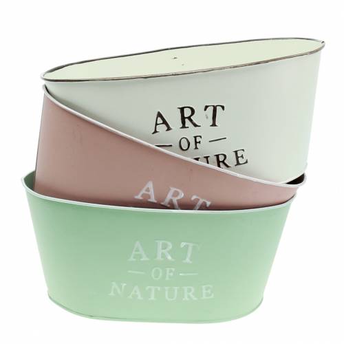 Bol à fleurs ovale Zinc 27 × 18cm H12.5cm Différentes couleurs