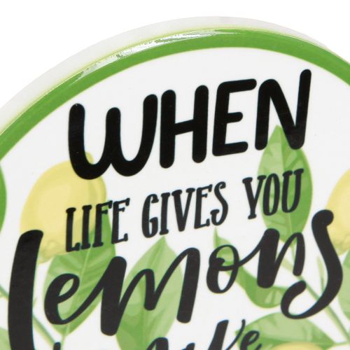Article Sous-verres décoratifs en céramique citron ronds assortis Ø10,5cm 6pcs