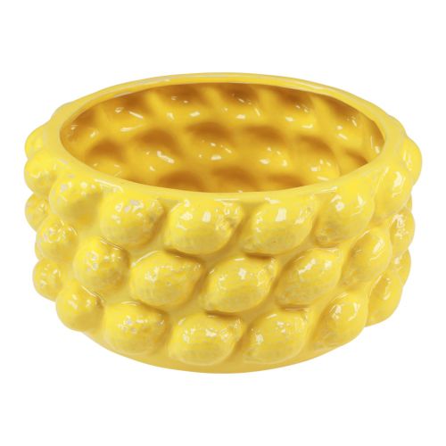 Jardinière citron bol en céramique jaune Ø26cm H12cm