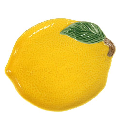Floristik24 Assiette citron assiette décorative céramique jaune citron 20×16cm