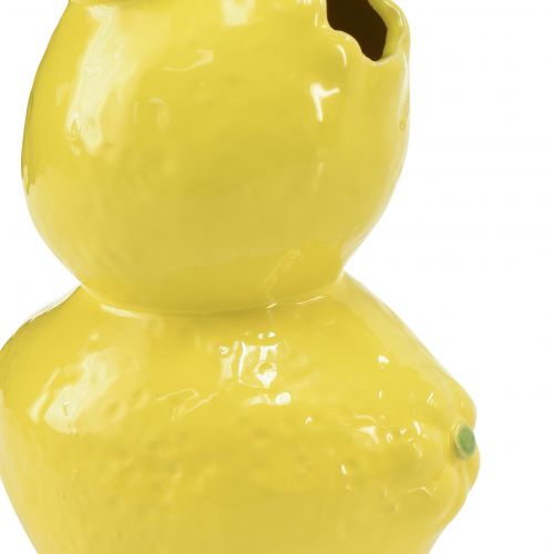 Article Vase à fleurs vase citron jaune décoration été céramique H20cm