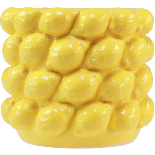 Floristik24 Vase citron jardinière céramique jaune citron Ø17cm H15cm
