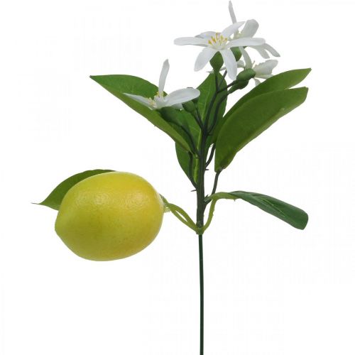 Branche déco citron et fleurs branche artificielle décoration d&#39;été 26cm 4pcs