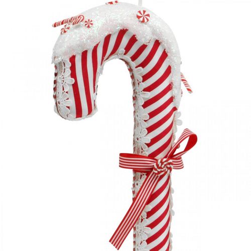 Floristik24 Canne Bonbon Déco Grand Noël Rouge Blanc Rayé H36cm