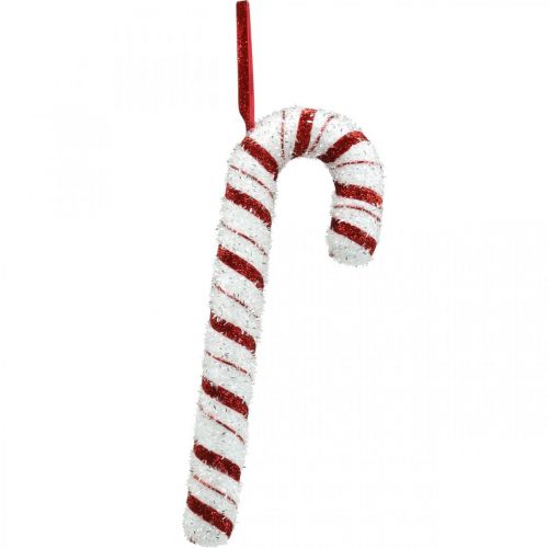 Article Canne Bonbon Déco Noël Rouge Blanc Rayé H34cm